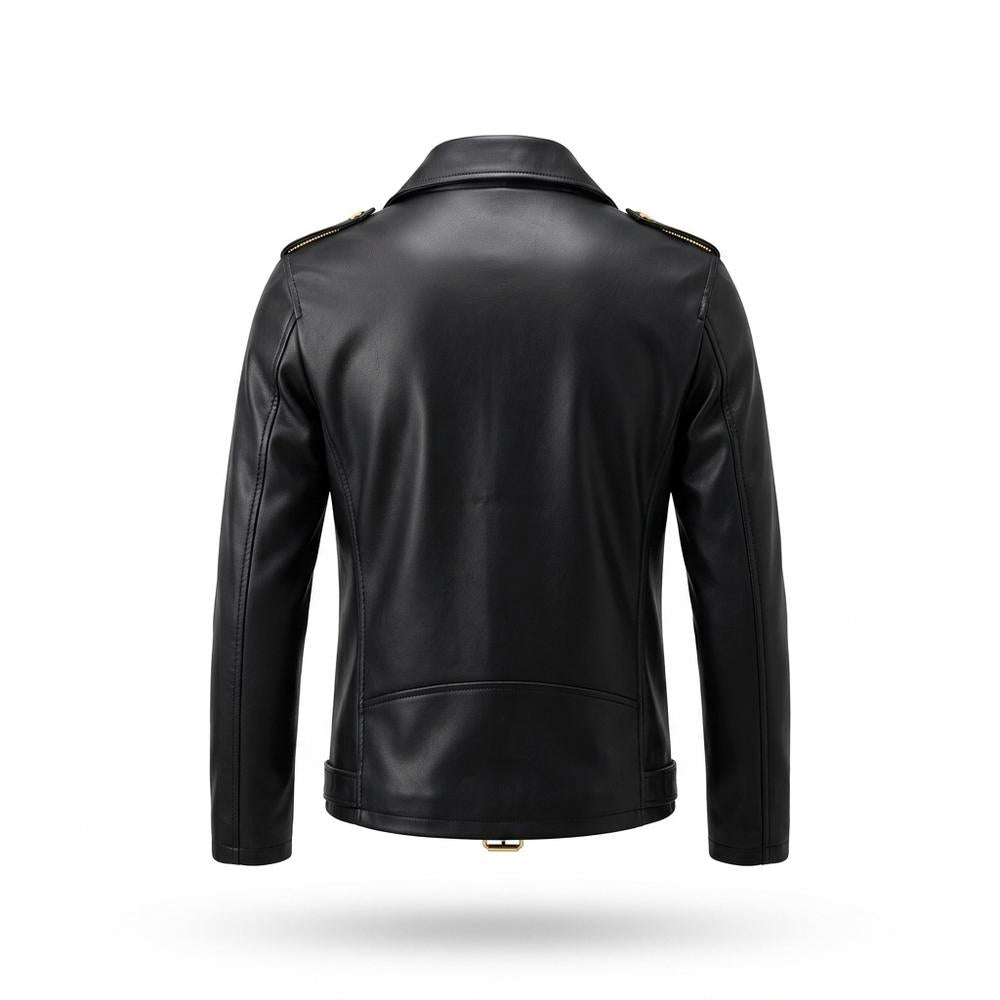 Mens Outlet House - Neken | Asymmetrical Belted Leather Jacket Men