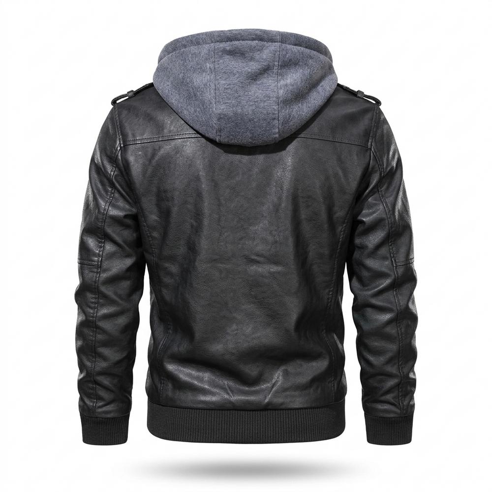 Mens Outlet House - Nosan | Hooded Lined Leather Jacket Men