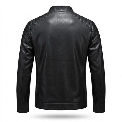 Mens Outlet House - Vizan | Quilted Zip-Up Leather Jacket Men