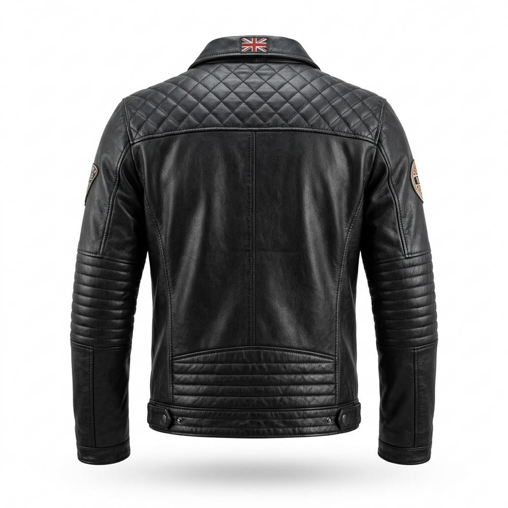 Mens Outlet House - Lotir | Quilted Fitted Leather Jacket Men