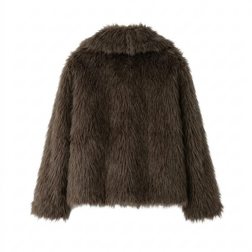 Mens Outlet House - Zarel | Faux Fur Lapel Collar Jacket Women