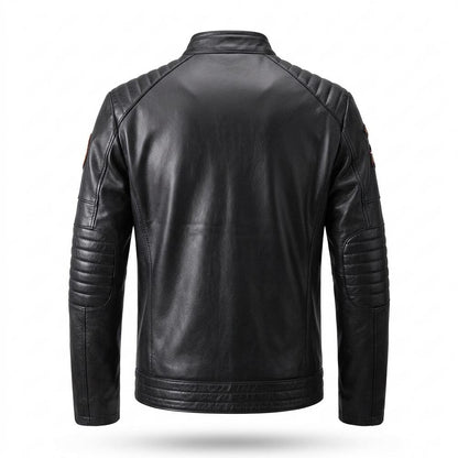 Mens Outlet House - Lesan | Quilted Grained Leather Jacket Men
