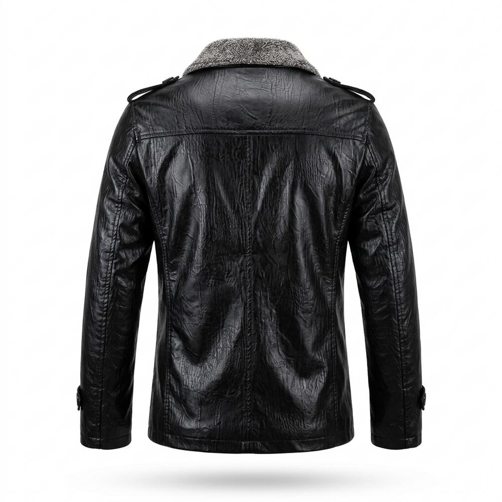 Mens Outlet House - Ralan | Lined Textured Leather Jacket Men
