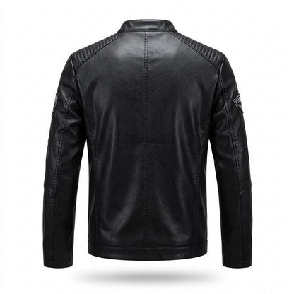 Mens Outlet House - Laser | Quilted Stand-Collar Leather Jacket Men