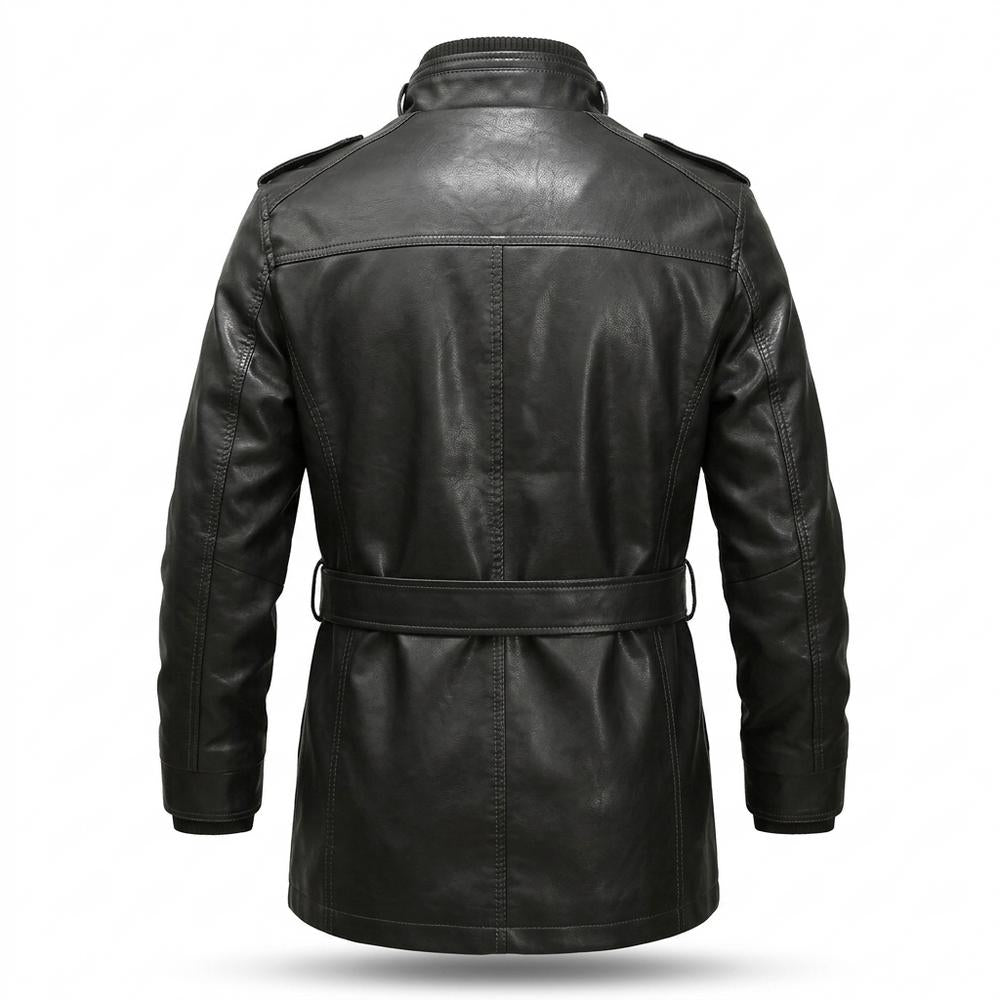 Mens Outlet House - Cotor | Belted Lined Leather Jacket Men