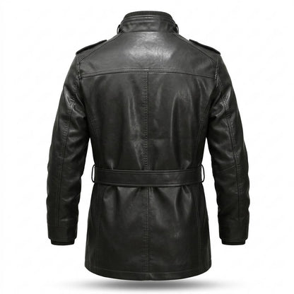 Mens Outlet House - Cotor | Belted Lined Leather Jacket Men