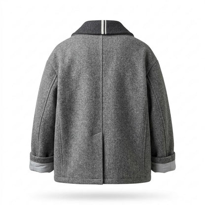 Mens Outlet House - Mevad | Double-Breasted Wool-Look Coat Men