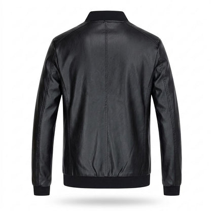 Mens Outlet House - Misin | Zip-Up Bomber-Style Leather Jacket Men