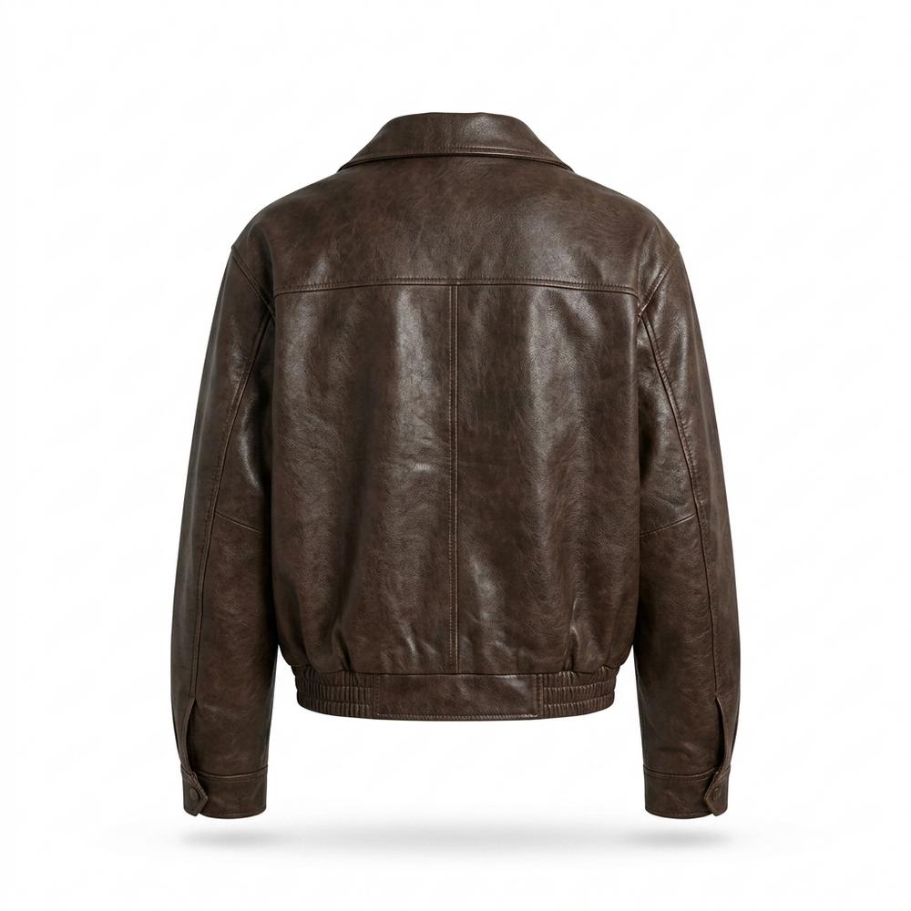 Mens Outlet House - Runon | Zip-Up Collared Leather Jacket Women