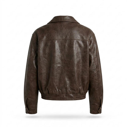 Mens Outlet House - Runon | Zip-Up Collared Leather Jacket Women