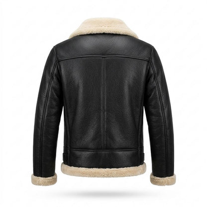 Mens Outlet House - Tiran | Sherpa-Lined Zip-Up Leather Jacket Men