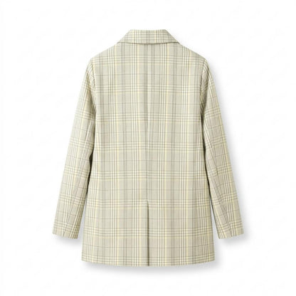 Mens Outlet House - Nemor | Double-Breasted Plaid Blazer Women