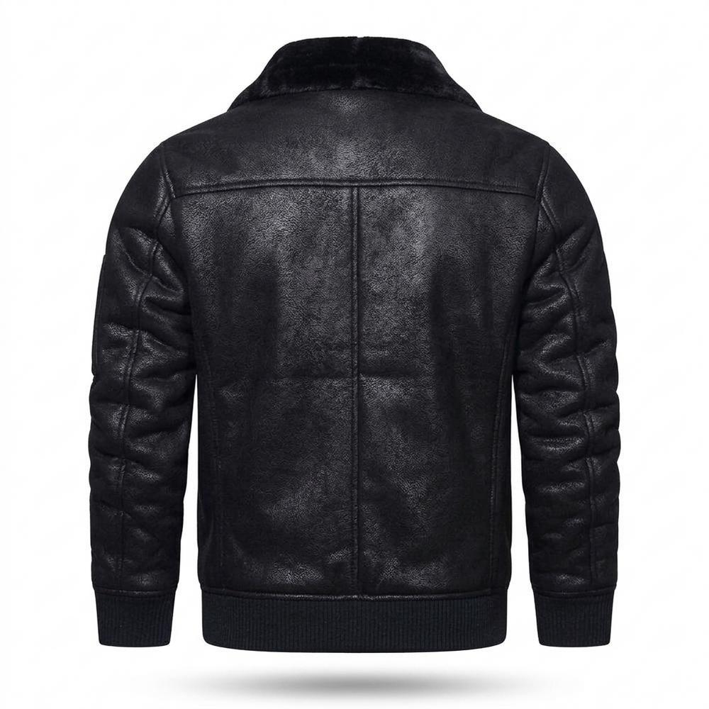 Mens Outlet House - Davar | Lined Zip-Up Leather Jacket Men