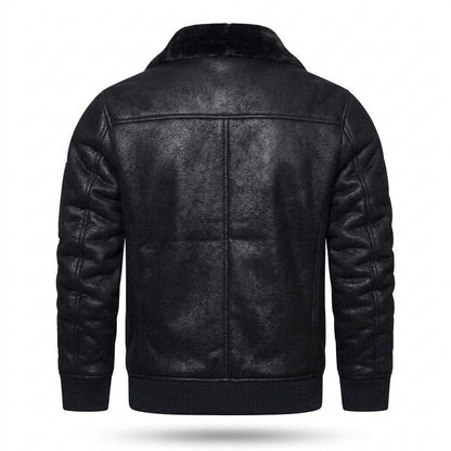 Mens Outlet House - Davar | Lined Zip-Up Leather Jacket Men