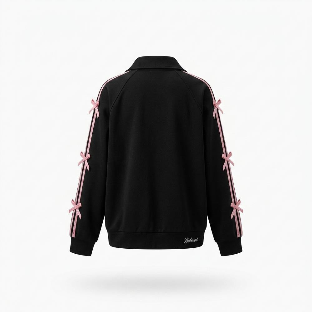 Mens Outlet House - Karal | Zip-Up Bow-Accented Jacket Women