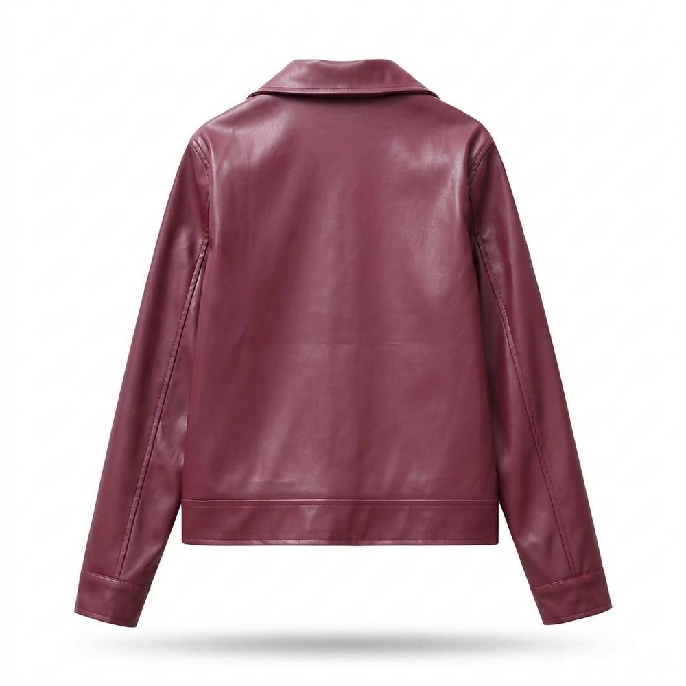 Mens Outlet House - Momen | Faux Leather Zip-Up Jacket Unisex
