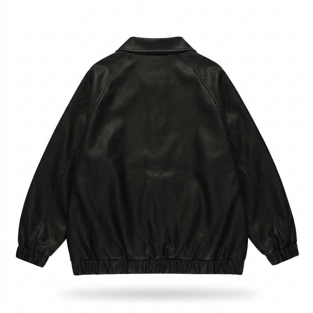 Mens Outlet House - Netal | Zip-Up Relaxed-Fit Leather Jacket Unisex