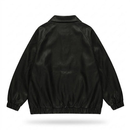 Mens Outlet House - Netal | Zip-Up Relaxed-Fit Leather Jacket Unisex
