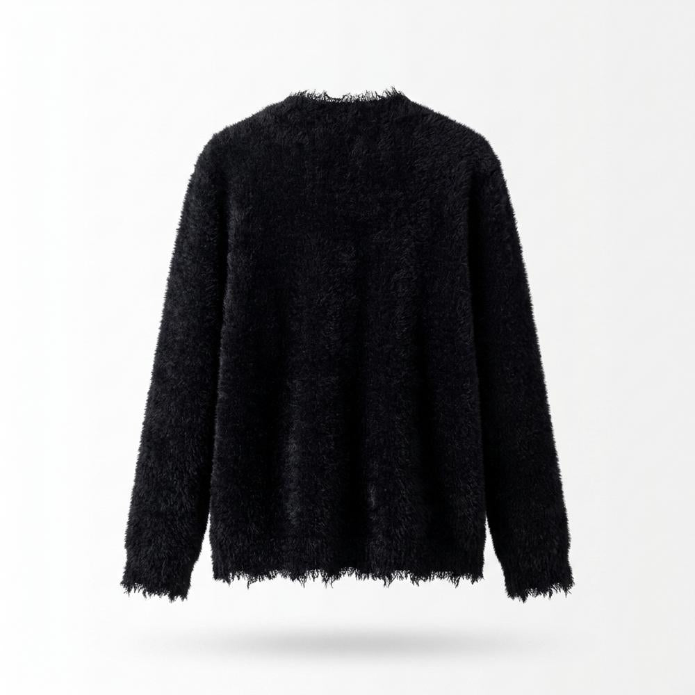 Mens Outlet House - Vemon | Fuzzy Pearl Button Knit Cardigan Women