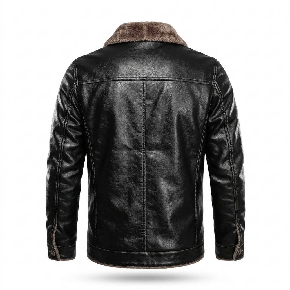 Mens Outlet House - Yomer | Lined Buttoned Leather Jacket Men
