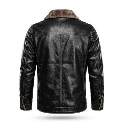 Mens Outlet House - Yomer | Lined Buttoned Leather Jacket Men
