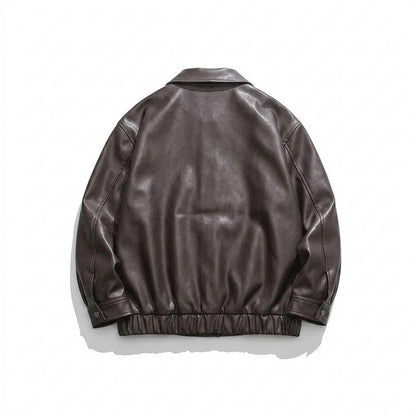 Mens Outlet House - Nevel | Boxy Cut Faux Leather Jacket Unisex