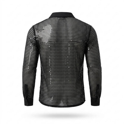 Mens Outlet House - Canor | Sequined Sheer Shirt Men