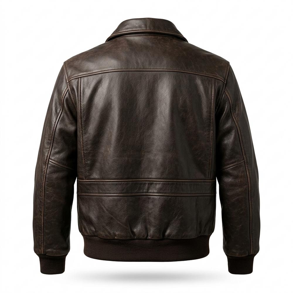 Mens Outlet House - Ellar | Zip-Up Collared Leather Jacket Men