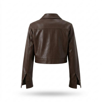 Mens Outlet House - Sosir | Cropped Zip-Up Leather Jacket Women