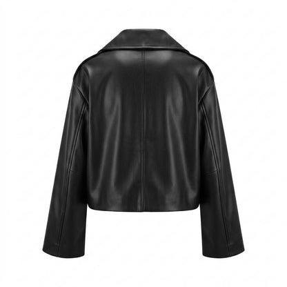 Mens Outlet House - Zidov | Double-Breasted Cropped Leather Jacket Women