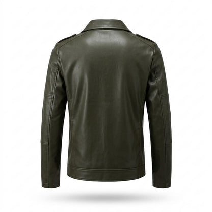 Mens Outlet House - Nelan | Asymmetrical Zippered Leather Jacket Men