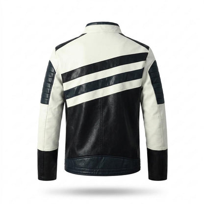 Mens Outlet House - Cavel | Color-Block Quilted Leather Jacket Men