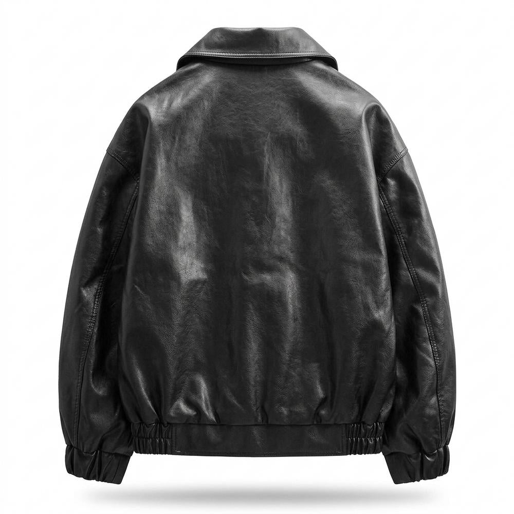 Mens Outlet House - Kamin | Faux Leather Button-Front Leather Jacket Unisex