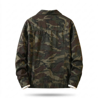 Mens Outlet House - Ralev | Camouflage Button-Front Denim Jacket Men