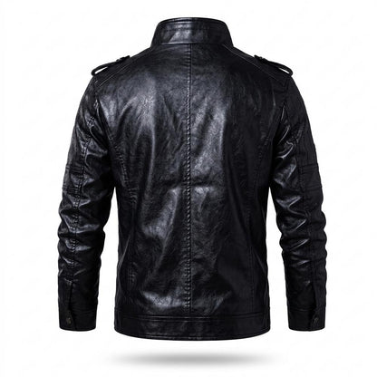 Mens Outlet House - Covin | Lined Zip-Up Leather Jacket Men
