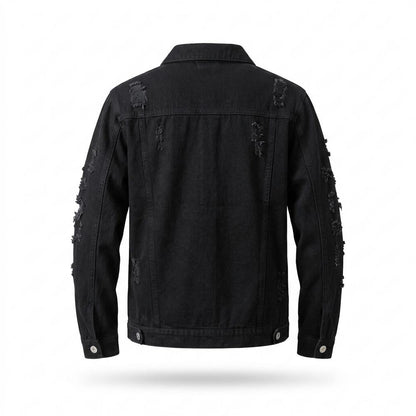 Mens Outlet House - Lylen | Distressed Button-Front Denim Jacket Men