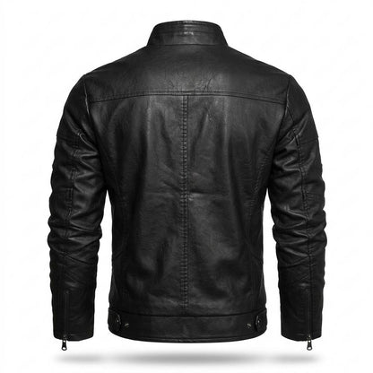 Mens Outlet House - Nolar | Zippered Fitted Leather Jacket Men