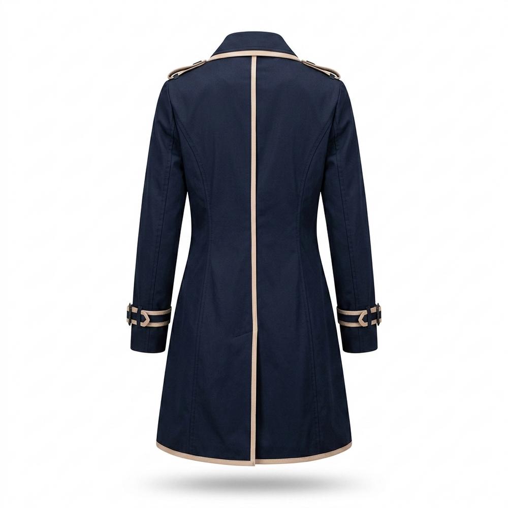 Mens Outlet House - Rezem | Double-Breasted Contrast-Trim Coat Women