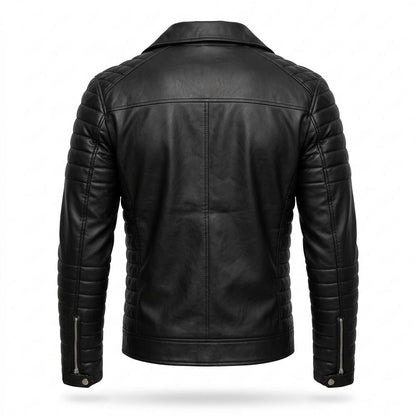 Mens Outlet House - Zenal | Asymmetrical Quilted Leather Jacket Men