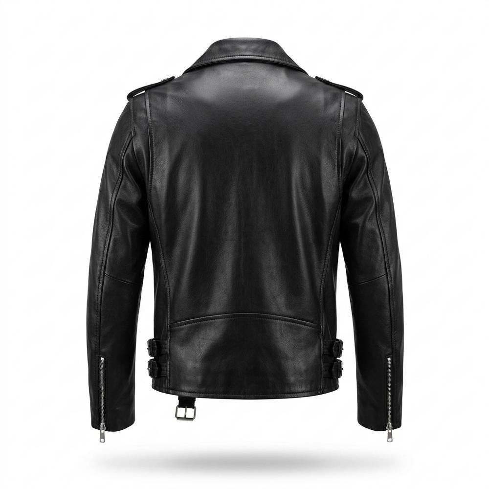 Mens Outlet House - Cavar | Asymmetrical Zipped Leather Jacket Men