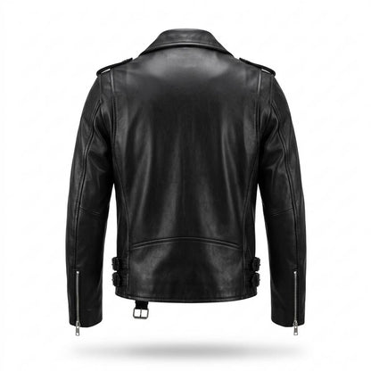 Mens Outlet House - Cavar | Asymmetrical Zipped Leather Jacket Men