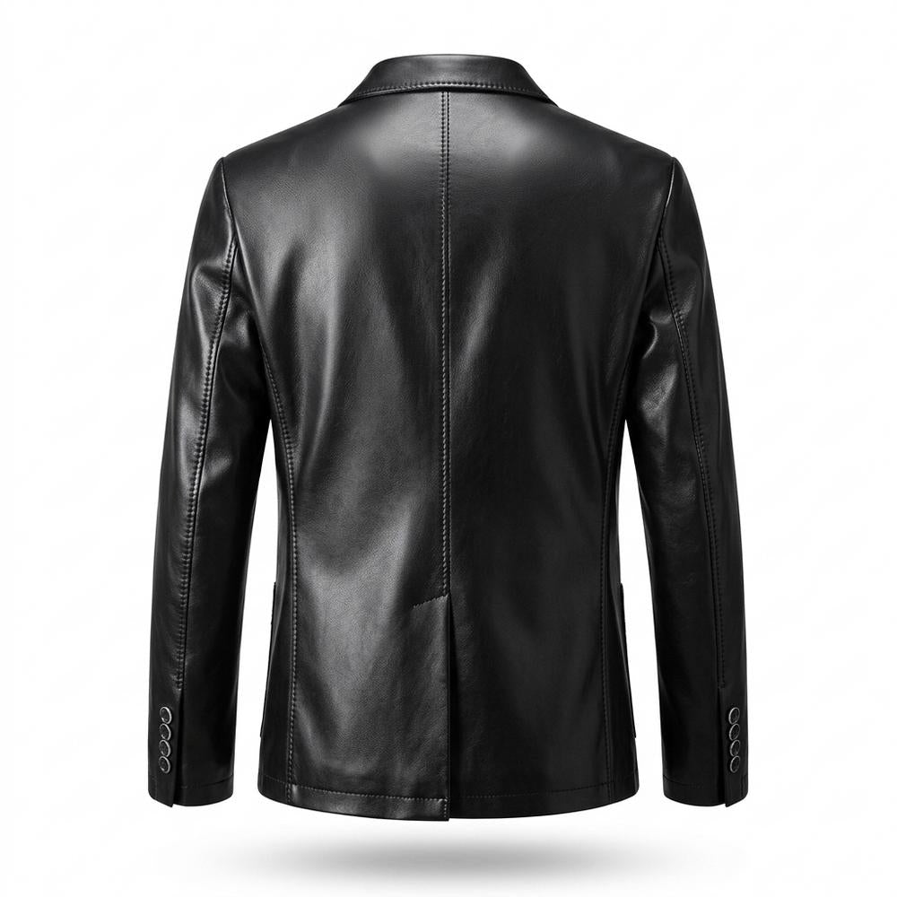 Mens Outlet House - Rinor | Two-Button Notched-Lapel Leather Jacket Men