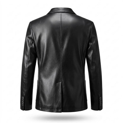 Mens Outlet House - Rinor | Two-Button Notched-Lapel Leather Jacket Men