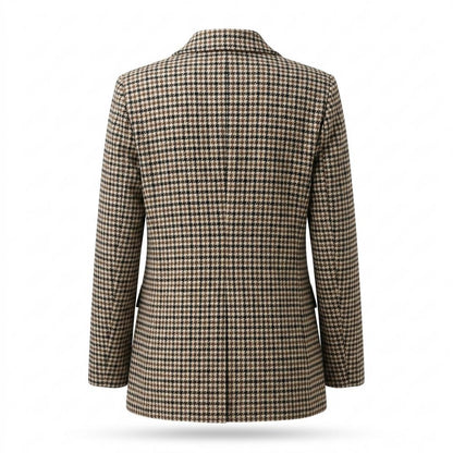 Mens Outlet House - Yonal | Double-Breasted Houndstooth Blazer Women