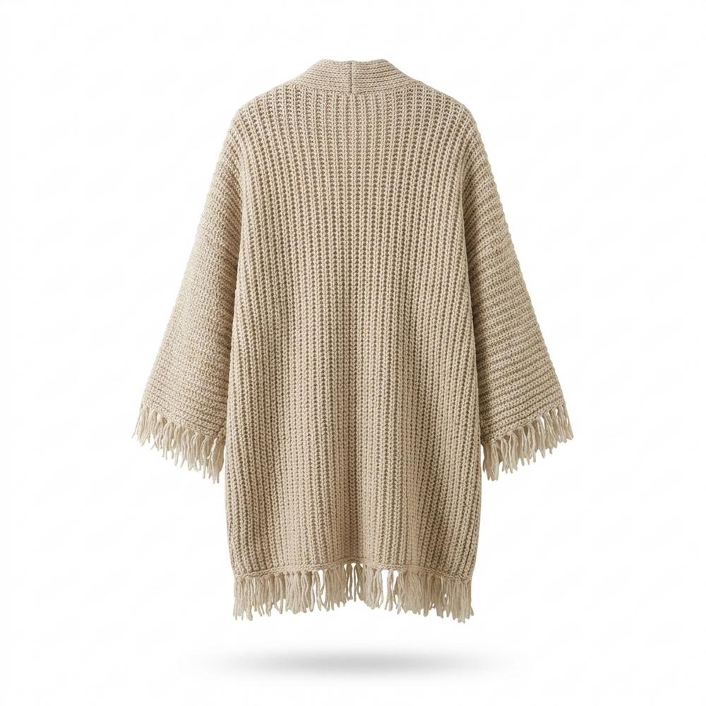 Mens Outlet House - Totiv | Fringed Longline Knit Cardigan Women