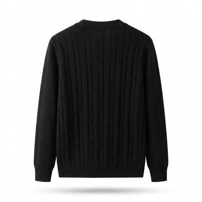 Mens Outlet House - Nonal | Cable-Knit V-Neck Knit Cardigan Men