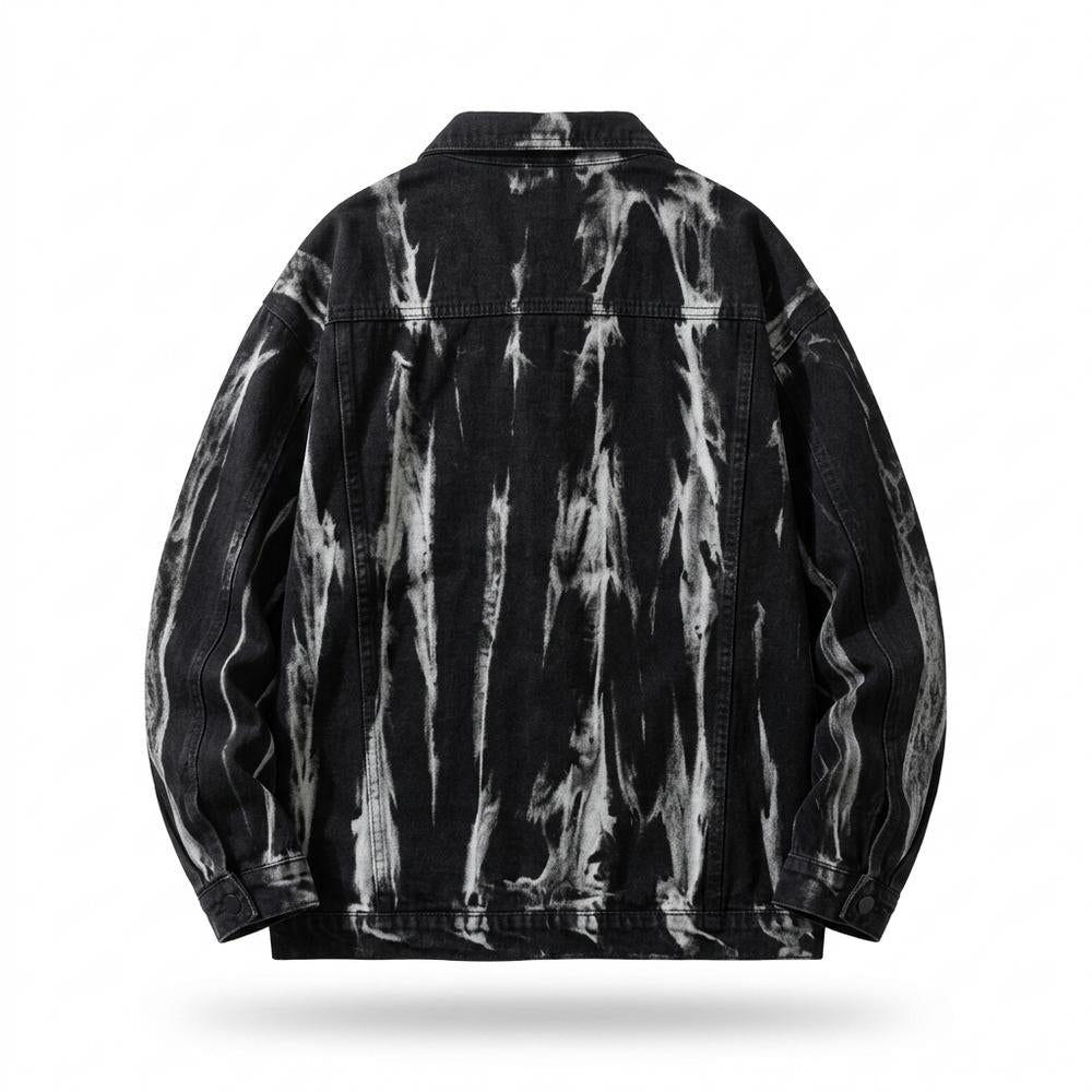 Mens Outlet House - Nonav | Tie-Dye Button-Front Denim Jacket Unisex