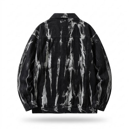 Mens Outlet House - Nonav | Tie-Dye Button-Front Denim Jacket Unisex