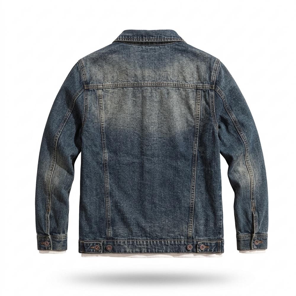 Mens Outlet House - Nevin | Washed Lined Denim Jacket Men