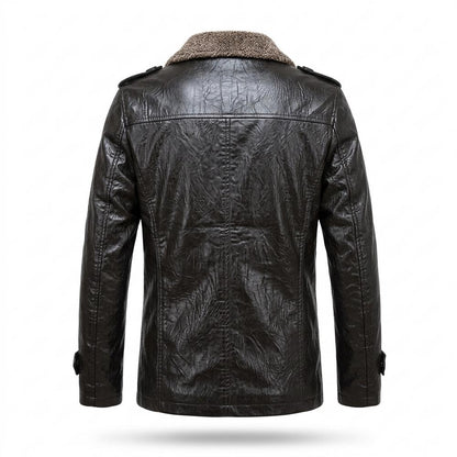 Mens Outlet House - Ramor | Lined Button-Up Leather Jacket Men
